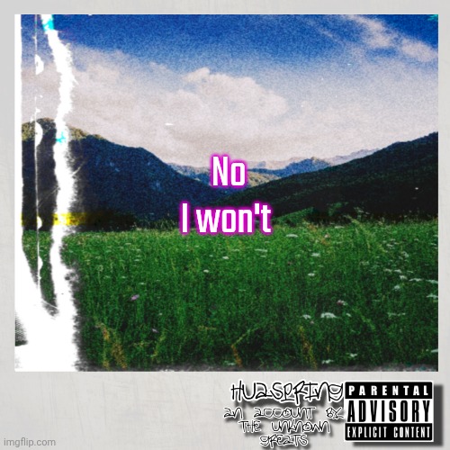 HuaSpring Temp | No I won't | image tagged in huaspring temp | made w/ Imgflip meme maker