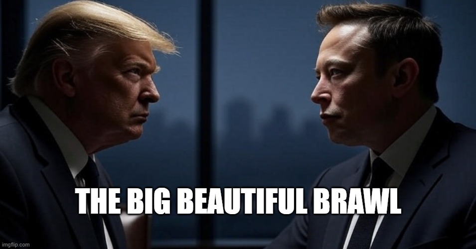 Trump vs. Musk? | THE BIG BEAUTIFUL BRAWL | image tagged in donald trump,elon musk | made w/ Imgflip meme maker
