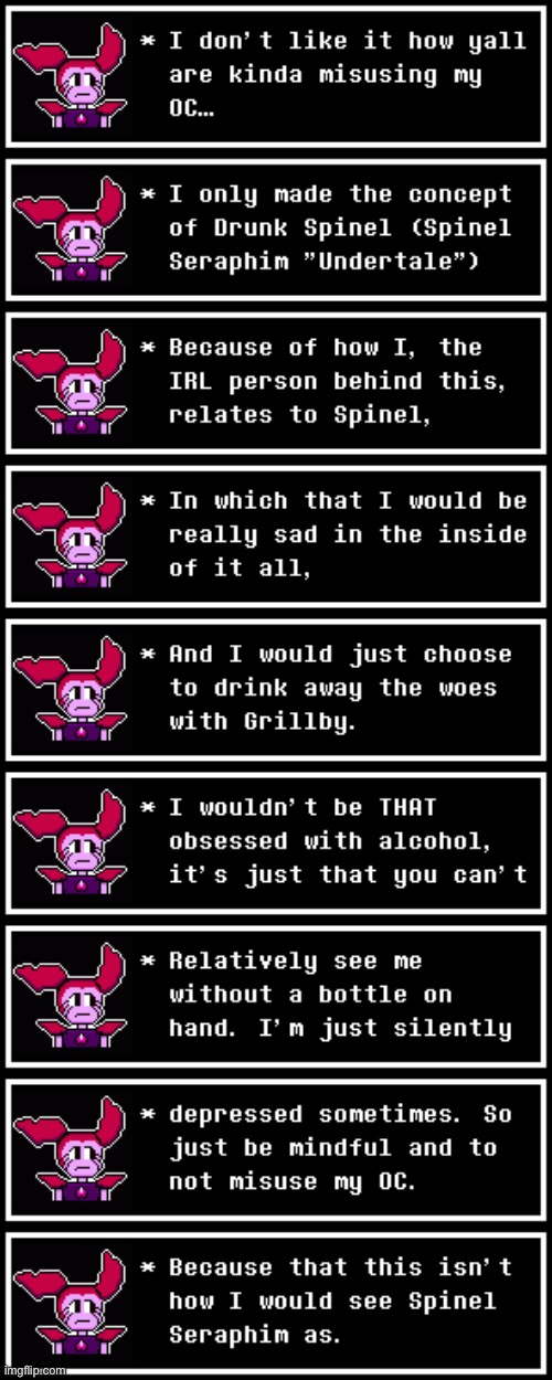 Remember to be respectful and to also keep in mind the “Drink Responsibly” tagline if referring my OC to alcohol. | image tagged in psa,sans of topic | made w/ Imgflip meme maker