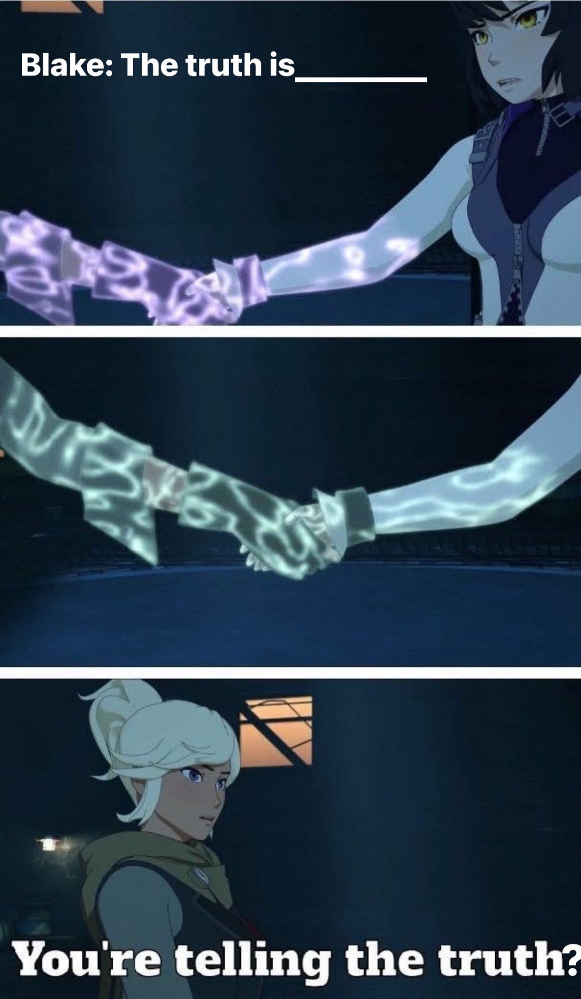 RWBY Blake tells the truth Blank Meme Template
