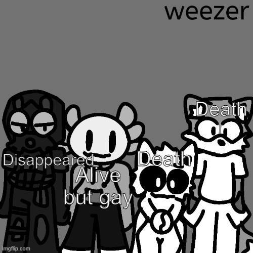 why did i even make this | Death; Death; Disappeared; Alive but gay | made w/ Imgflip meme maker