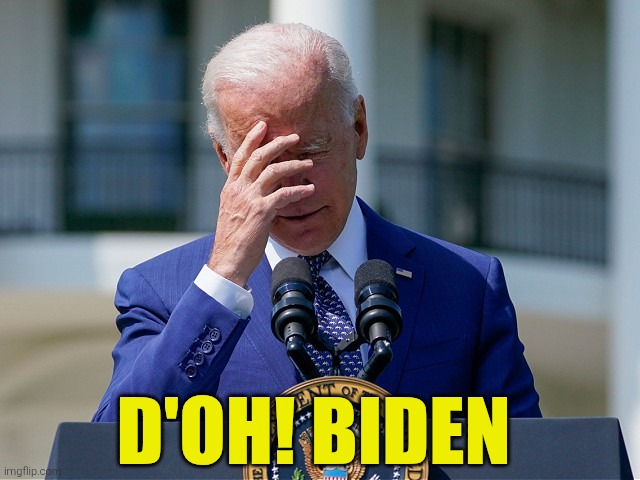 D'oh! Biden | D'OH! BIDEN | image tagged in d'oh,facepalm,biden,not again,d'oh-faced,d'oh-nut | made w/ Imgflip meme maker