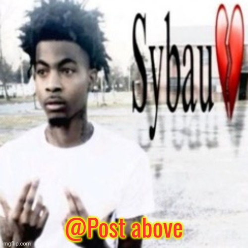 Sybau | @Post above | image tagged in sybau | made w/ Imgflip meme maker