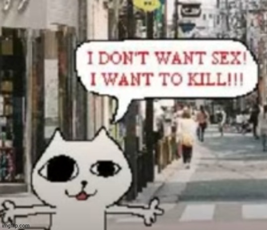 i don't want sex, i want to kill | image tagged in i don't want sex i want to kill | made w/ Imgflip meme maker