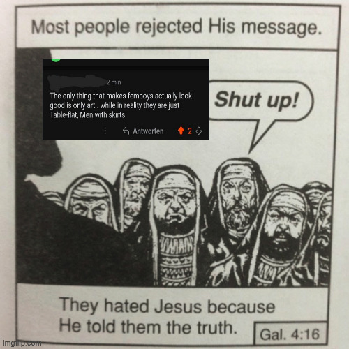 facts | image tagged in they hated jesus because he told them the truth,femboy,so true memes | made w/ Imgflip meme maker