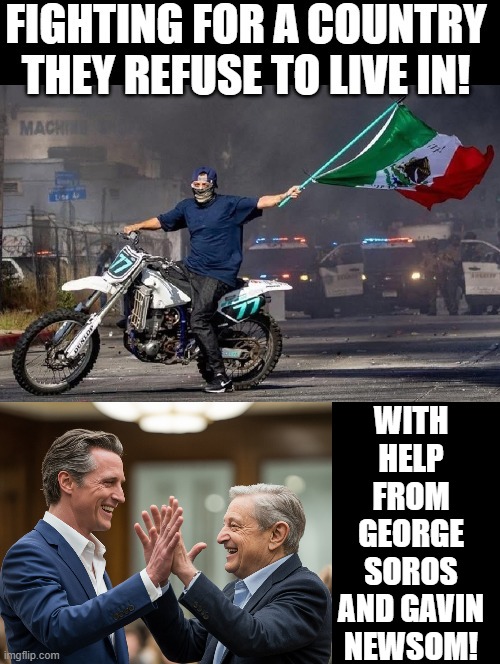 Illegals love Democrats and George Soros! | WITH HELP FROM GEORGE SOROS AND GAVIN NEWSOM! | image tagged in stupid liberals,illegals | made w/ Imgflip meme maker