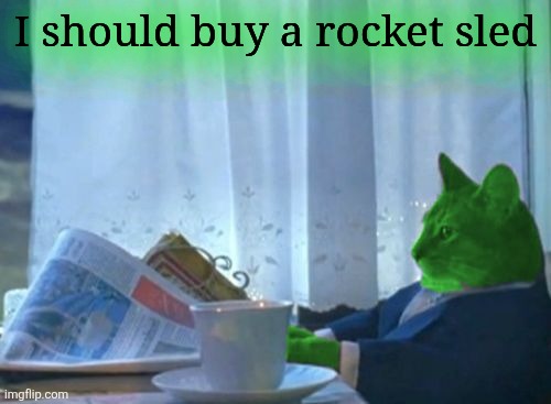 I Should Buy a Boat RayCat | I should buy a rocket sled | image tagged in i should buy a boat raycat | made w/ Imgflip meme maker