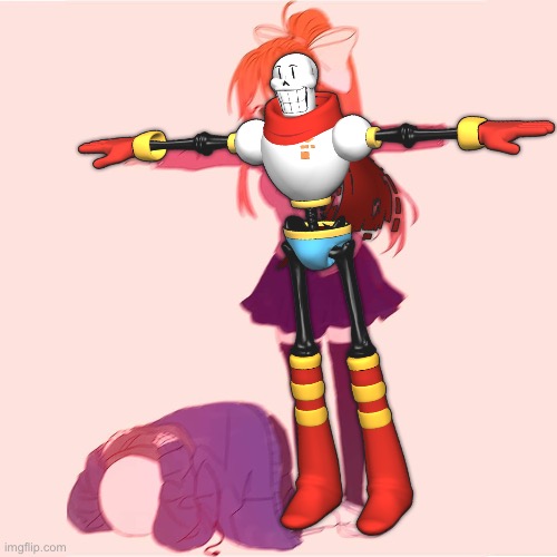 Monika t-posing on Sans | image tagged in monika t-posing on sans | made w/ Imgflip meme maker