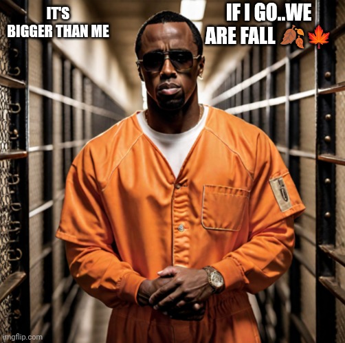 JROC113 | IF I GO..WE ARE FALL 🍂🍁; IT'S BIGGER THAN ME | image tagged in p diddy diddler inmate prison | made w/ Imgflip meme maker