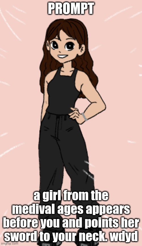 Pixel.wave | PROMPT; a girl from the medival ages appears before you and points her sword to your neck. wdyd | image tagged in pixel wave | made w/ Imgflip meme maker