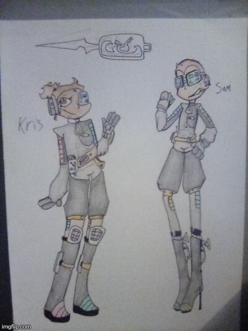 2 assassin characters I made. Btw kris is a dude and sam is a woman | made w/ Imgflip meme maker