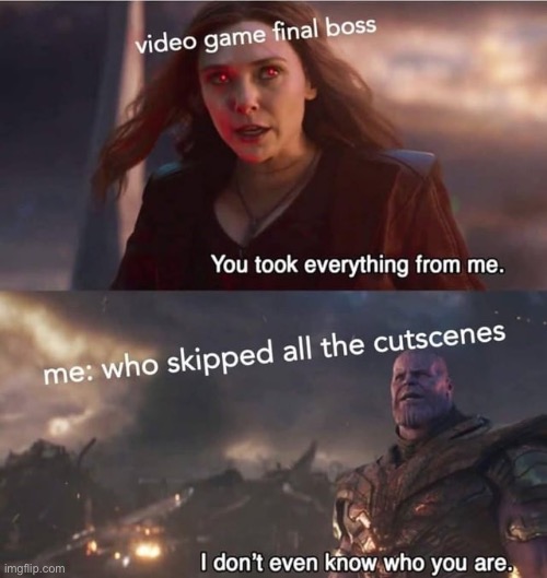 Just kill them already | image tagged in memes,funny,final boss,cutscene | made w/ Imgflip meme maker