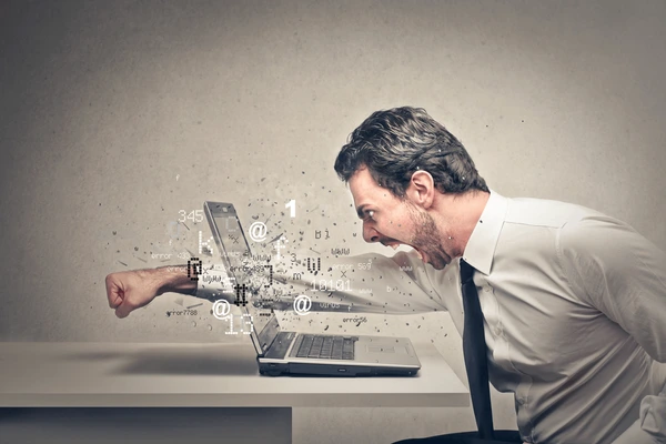 man punching pc Blank Meme Template