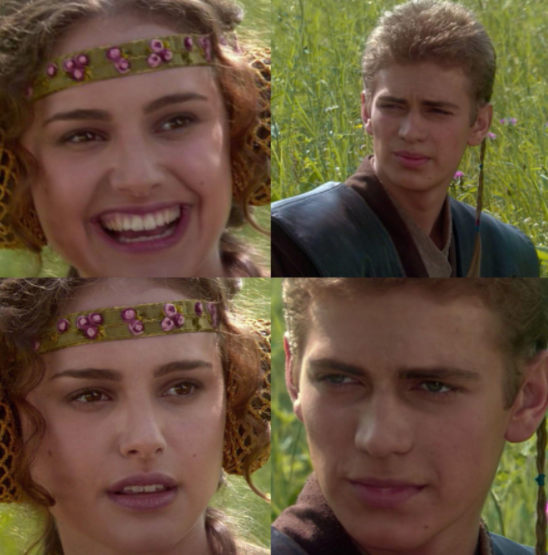 Star Wars Padme flipped Blank Meme Template