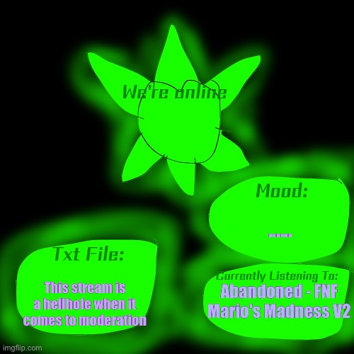Announcement Template | ...... This stream is a hellhole when it comes to moderation; Abandoned - FNF Mario's Madness V2 | image tagged in announcement template | made w/ Imgflip meme maker