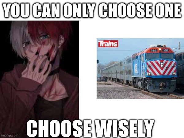 YOU CAN ONLY CHOOSE ONE; CHOOSE WISELY | made w/ Imgflip meme maker