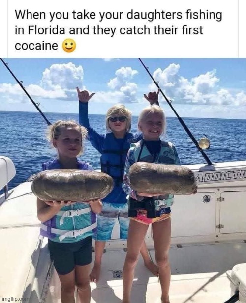 Cocaine Catch | image tagged in cocaine,florida,fishing,meanwhile in florida | made w/ Imgflip meme maker