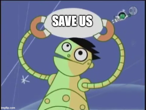 PBS Robot | SAVE US | image tagged in pbs robot | made w/ Imgflip meme maker