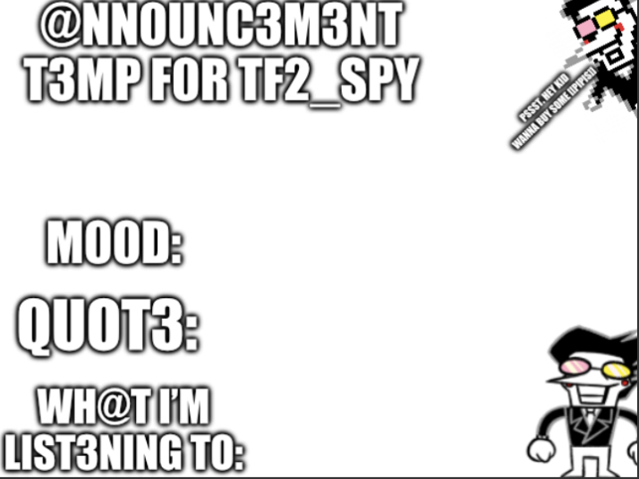 High Quality Tf2_spy announcement temp Blank Meme Template