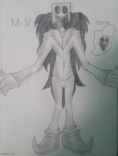 "What's the matter, child?... Don't you recognize your best friend?..." | image tagged in mario's madness,ocs,exe,drawing | made w/ Imgflip meme maker