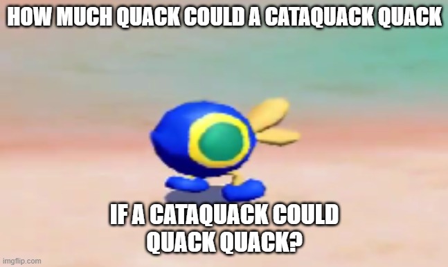 Cataquack Quack | HOW MUCH QUACK COULD A CATAQUACK QUACK; IF A CATAQUACK COULD 
QUACK QUACK? | image tagged in super mario sunshine,nintendo,cataquack,gaming,quack | made w/ Imgflip meme maker