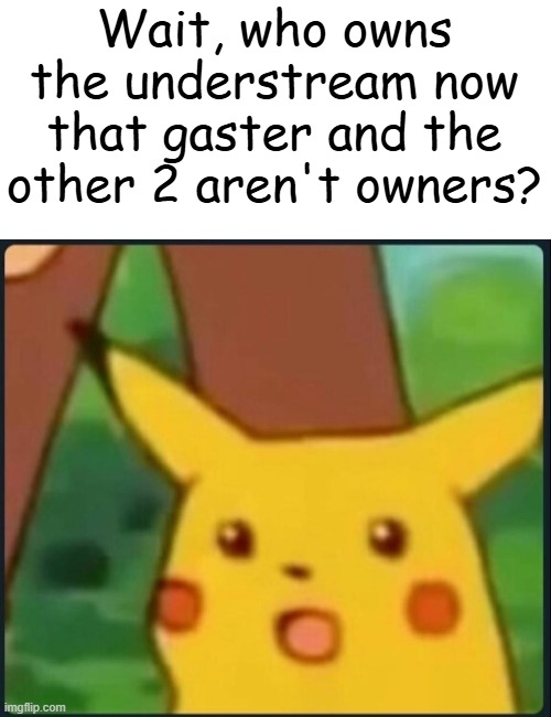 I'm confused. | Wait, who owns the understream now that gaster and the other 2 aren't owners? | image tagged in surprised pikachu | made w/ Imgflip meme maker