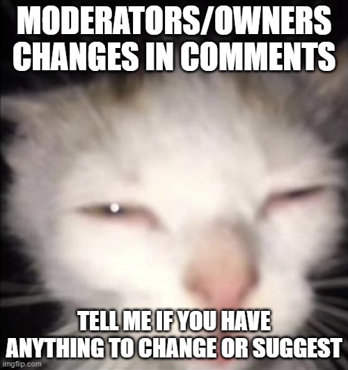 MODERATORS/OWNERS CHANGES IN COMMENTS; TELL ME IF YOU HAVE ANYTHING TO CHANGE OR SUGGEST | made w/ Imgflip meme maker
