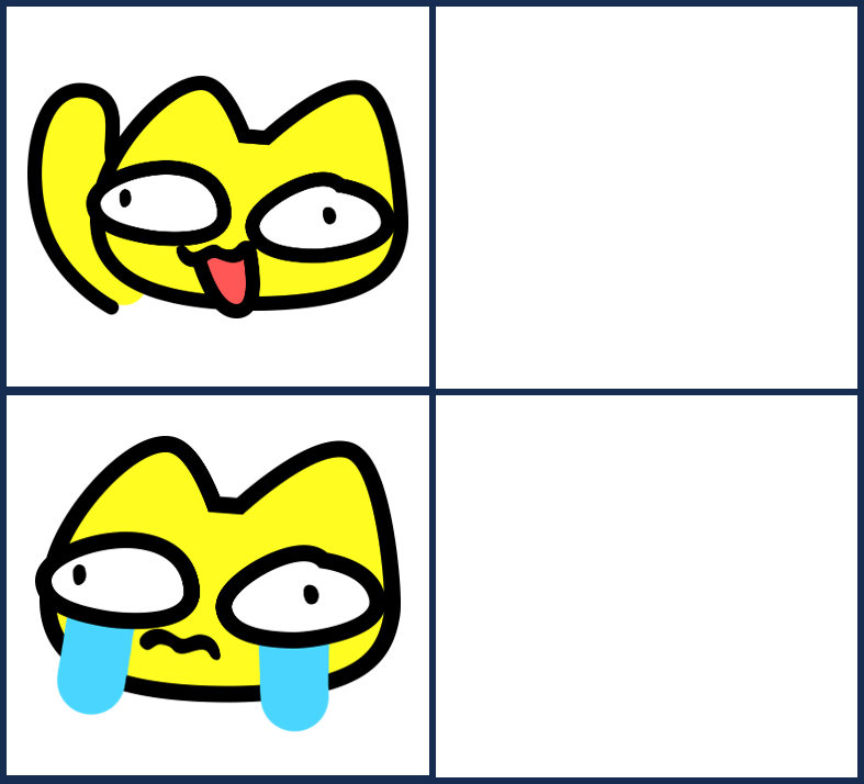 Stoopid Cat 2 panels-3 Blank Meme Template