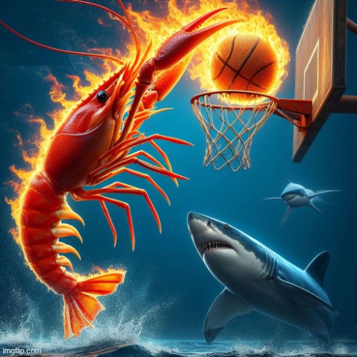 Shrimp dunking | image tagged in shrimp dunking | made w/ Imgflip meme maker