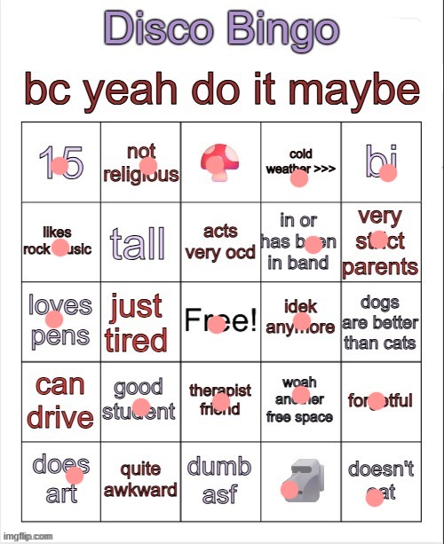 me n my girl r so similar | image tagged in disco bingo but slightly less terrible | made w/ Imgflip meme maker