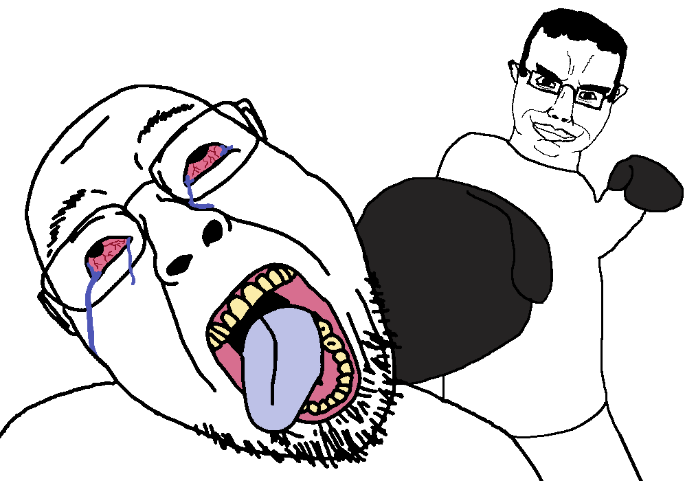Chudjak punching soyjak Meme Template