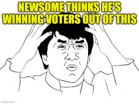 Jackie Chan WTF Meme | NEWSOME THINKS HE'S WINNING VOTERS OUT OF THIS | image tagged in memes,jackie chan wtf | made w/ Imgflip meme maker