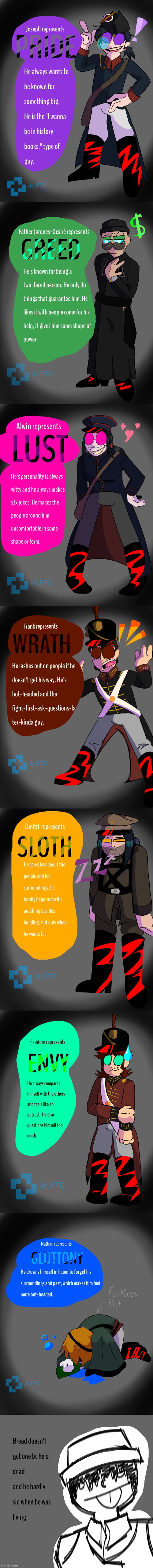 Did you know my GnB OCS represent the 7 deadly sins? (ignore the typos) | made w/ Imgflip meme maker