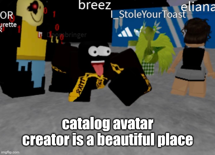 catalog avatar creator is a beautiful place | made w/ Imgflip meme maker