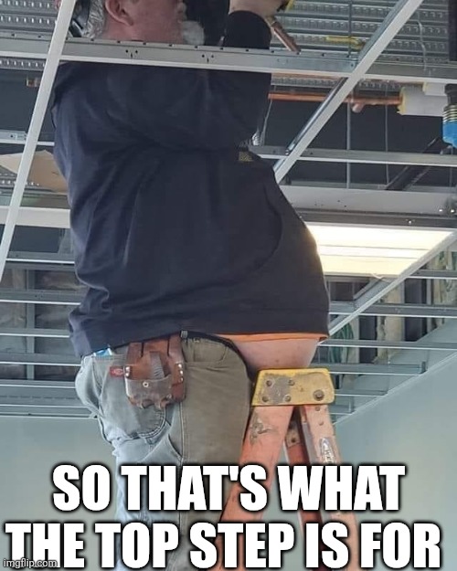 So That's What The Top Step Is For | SO THAT'S WHAT THE TOP STEP IS FOR | image tagged in chrisjoines1 | made w/ Imgflip meme maker