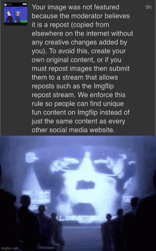 Politics stream mods after disapproving yet another satire meme | image tagged in 1984 gif | made w/ Imgflip meme maker