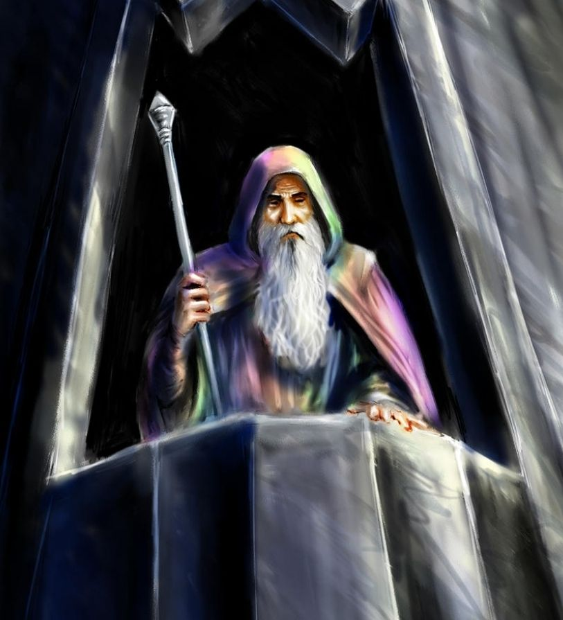 Saruman of many colours captured Blank Meme Template