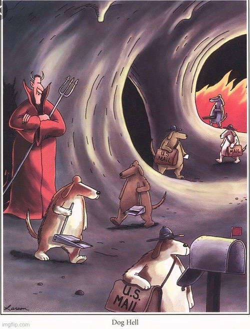 The Far Side | image tagged in comics,the far side,dog hell | made w/ Imgflip meme maker