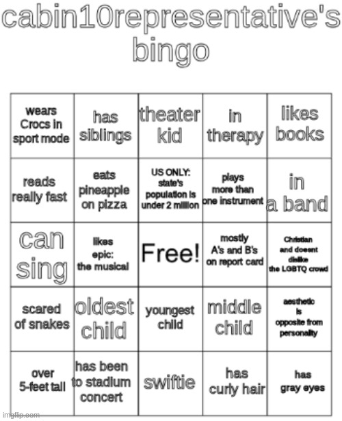 I HAVE BROUGHT YOU A NEW BINGO CARD | image tagged in cabin10representative's bingo,bingo | made w/ Imgflip meme maker