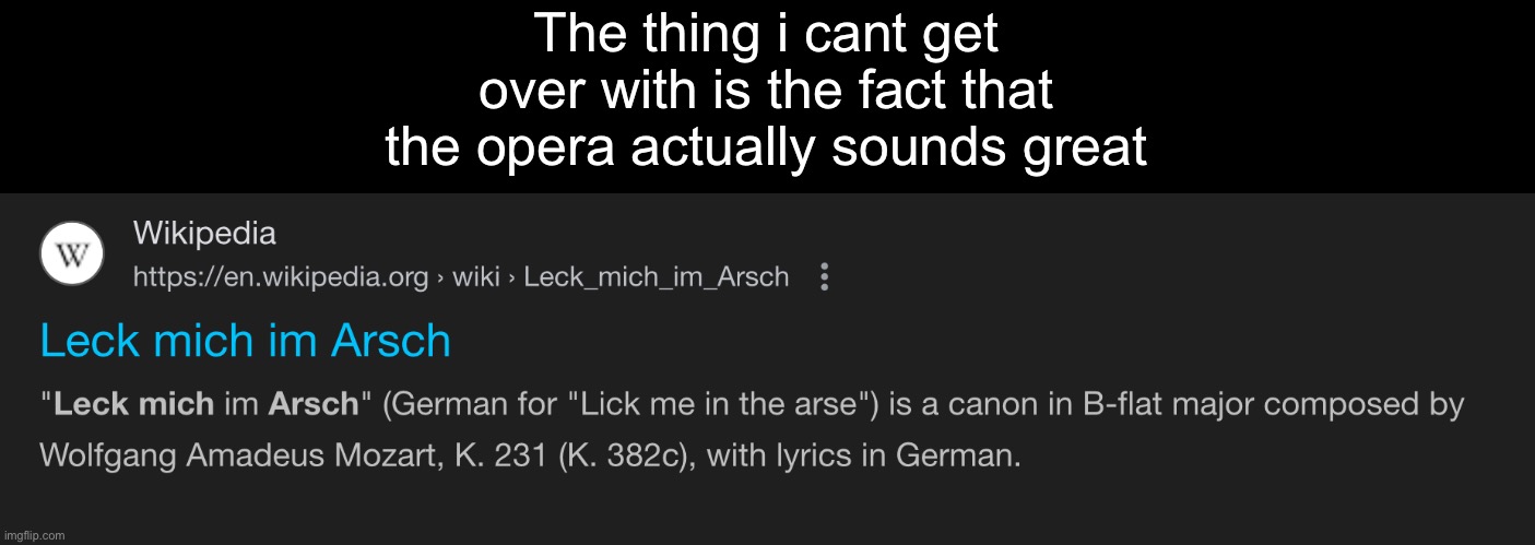 The thing i cant get over with is the fact that the opera actually sounds great | made w/ Imgflip meme maker