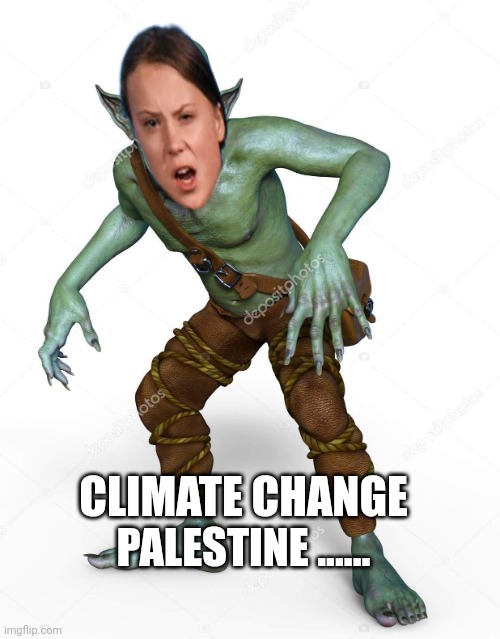 The Goblin | CLIMATE CHANGE; PALESTINE ...... | image tagged in the goblin | made w/ Imgflip meme maker