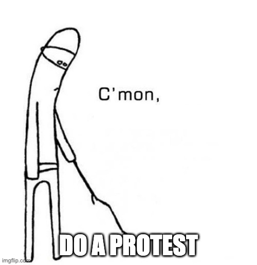 come on do something blank | DO A PROTEST | image tagged in come on do something blank | made w/ Imgflip meme maker