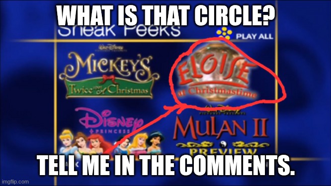 A comment interactive meme... | WHAT IS THAT CIRCLE? TELL ME IN THE COMMENTS. | image tagged in the moon,christmas,2004,disney,mickey mouse,mulan | made w/ Imgflip meme maker