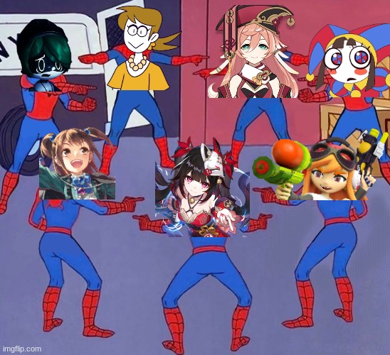 they all had the same voice actor at some point | image tagged in the amazing digital circus,honkai star rail,rising of the shield hero,murder drones,spooky month,smg4 | made w/ Imgflip meme maker