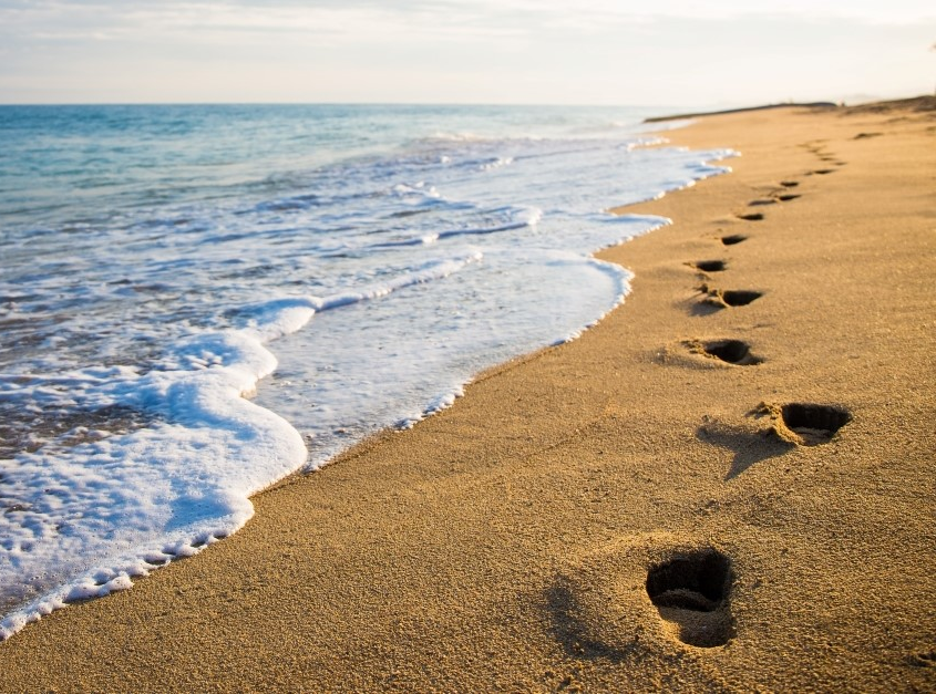 Footprints in the sand Blank Meme Template