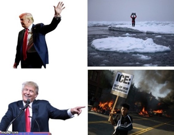 Fire & ICE | image tagged in trump,ice protest,drake,no more mr ice guy,thin ice,you're fired | made w/ Imgflip meme maker