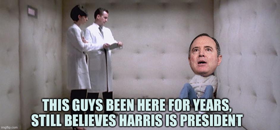 The Institution | THIS GUYS BEEN HERE FOR YEARS, STILL BELIEVES HARRIS IS PRESIDENT | image tagged in mental ward,memes | made w/ Imgflip meme maker