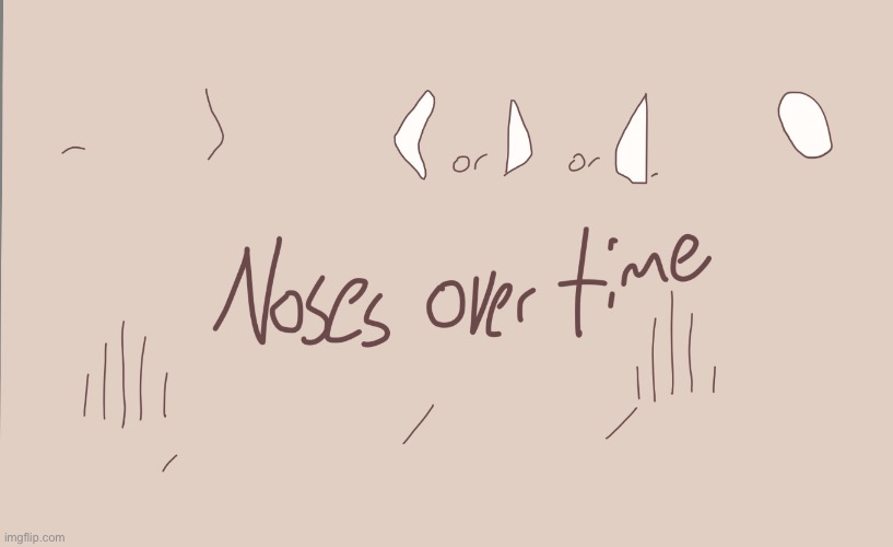 Noses Over Time | image tagged in drawing,noses | made w/ Imgflip meme maker