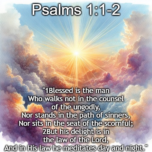 Do not dwell in sin. Be righteous and praise the Lord. | Psalms 1:1-2; "1Blessed is the man
Who walks not in the counsel of the ungodly,
Nor stands in the path of sinners,
Nor sits in the seat of the scornful;
2But his delight is in the law of the Lord,
And in His law he meditates day and night." | image tagged in christiansonly,sinners,god | made w/ Imgflip meme maker