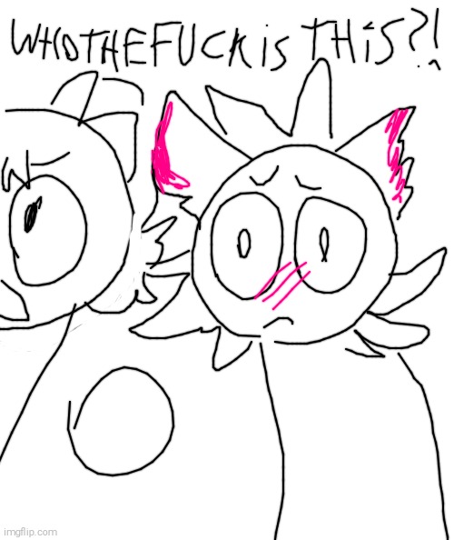 Joanna Sees a random pink sprunki OC | image tagged in shitpost,joanna | made w/ Imgflip meme maker
